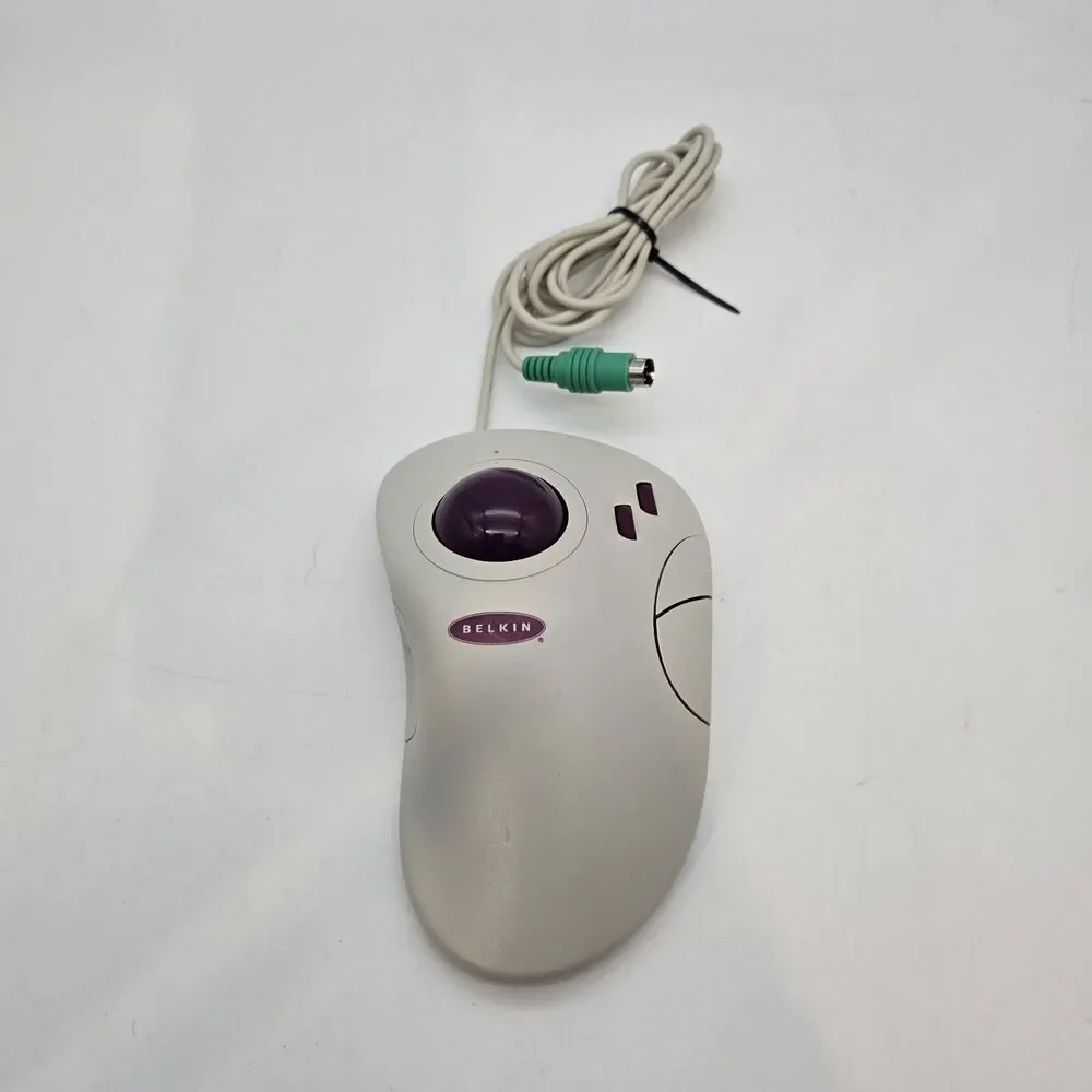 Belkin Trackmaster Trackball Mouse F8E189 PS/2 Vintage Computer 3 Button